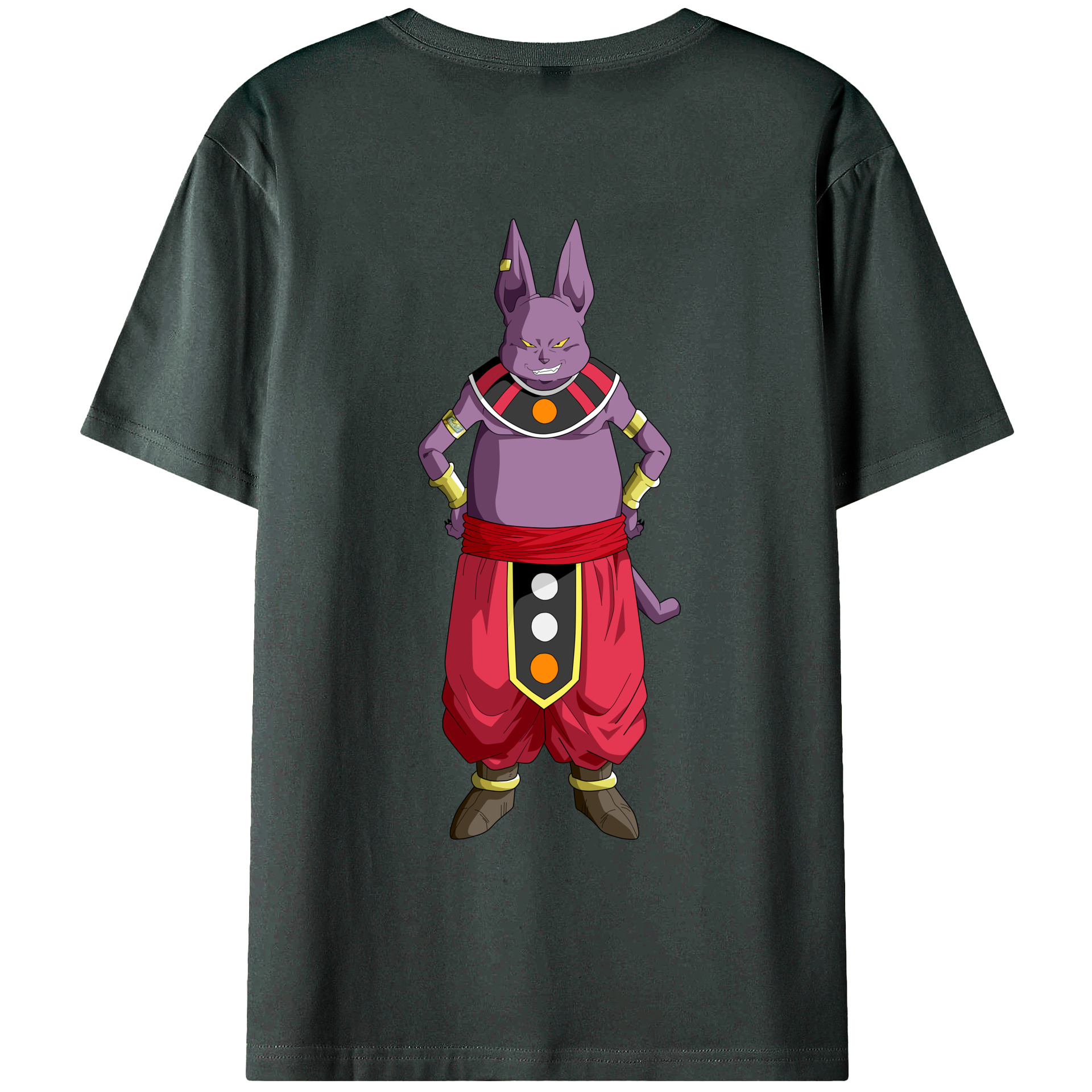 （画像用） ドラゴンボール シャンパ DRAGON BALL Champa 綿100％ メンズ半袖Tシャツ（バックプリント） 通気性